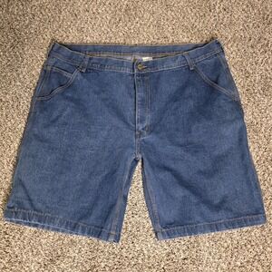Key Cargo Shorts Mens 44 Blue Denim Carpenter Work Utility Pockets Casual